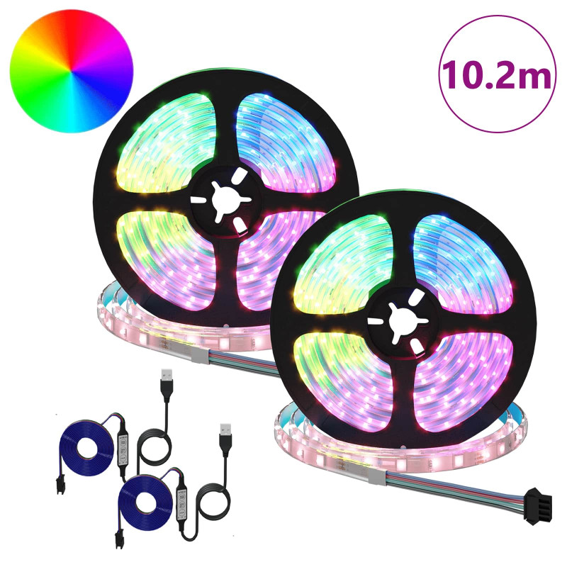 Taśma LED 2 pcs Czarny i przezroczysty 5100 mm Miedź i plastik