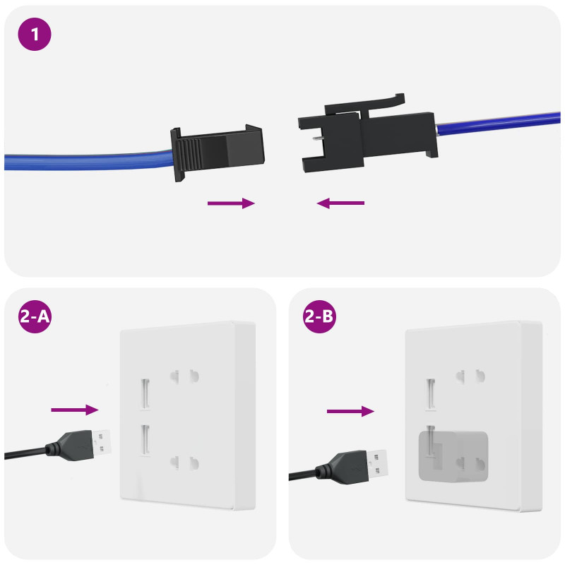 Taśma LED 2 pcs Czarny i Biały 1745 mm Miedź i plastik