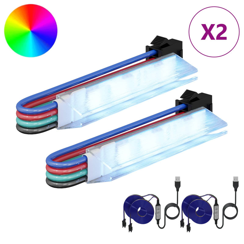 Taśma LED 2 pcs Czarny i wielokolorowy 1745 mm Miedź i plastik