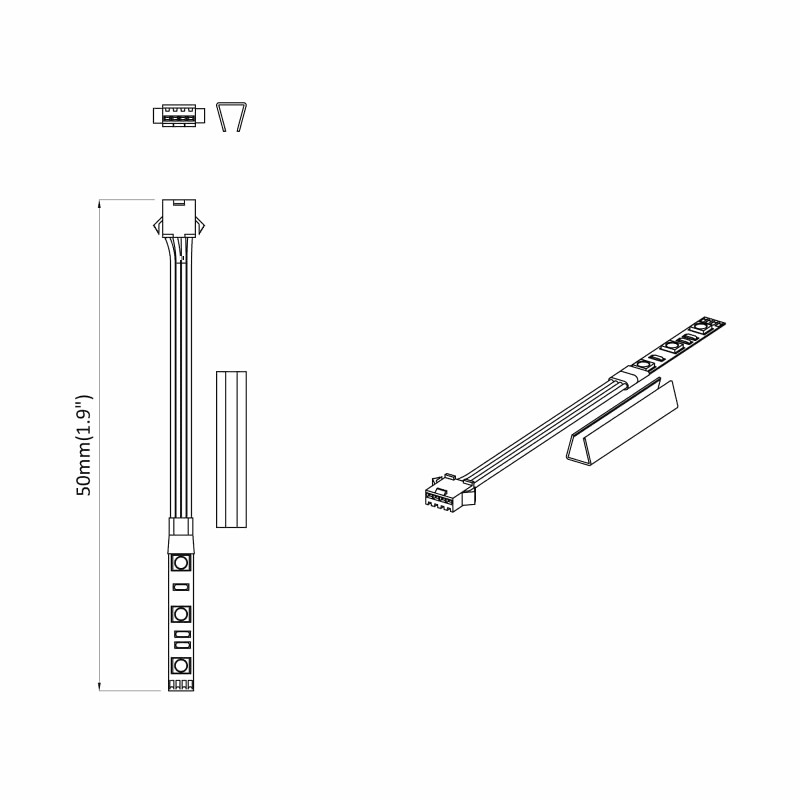 Taśma LED 2 pcs Czarny i wielokolorowy 1745 mm Miedź i plastik