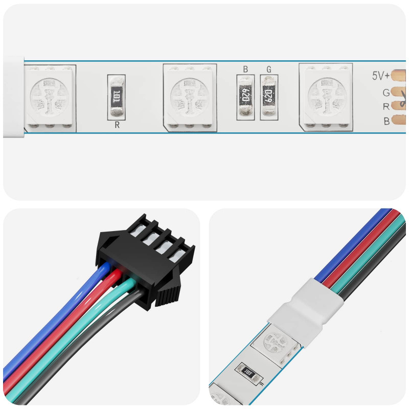 Taśma LED 2 pcs Czarny i wielokolorowy 1745 mm Miedź i plastik