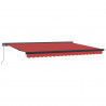 Markiza zwijana Czerwony 4 × 3 m Canvas i Aluminium