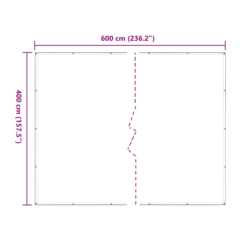 Plandeka z oczkami przezroczysty 4 x 6 m Polietylen