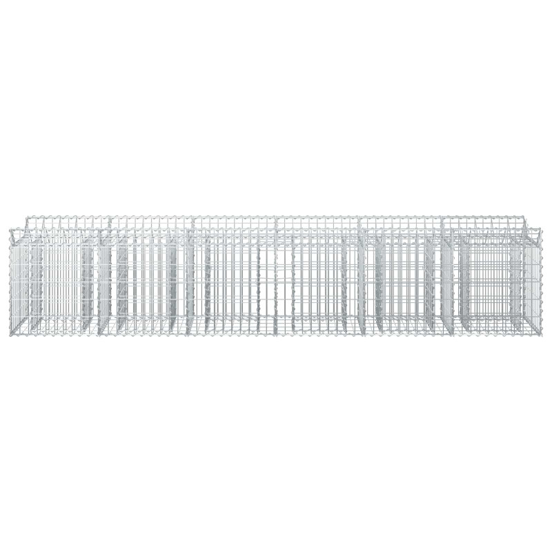 Podniesione łóżko gabionowe 2 pcs Srebrny 300 x 50 x 60 cm