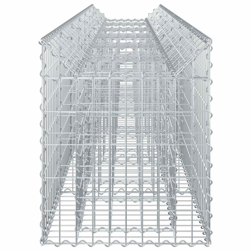 Podniesione łóżko gabionowe 2 pcs Srebrny 300 x 50 x 60 cm