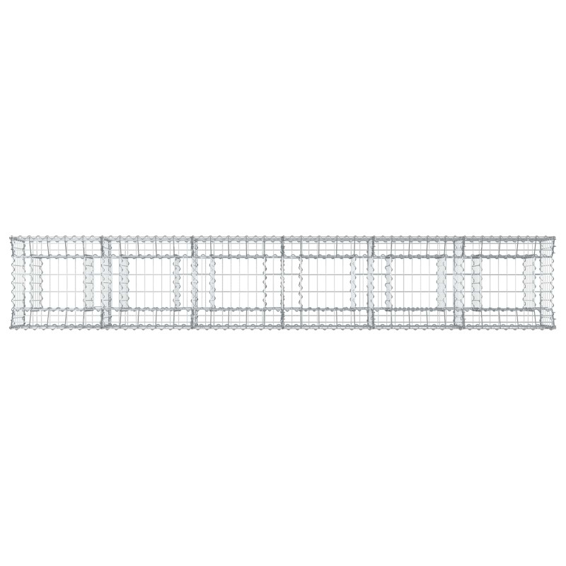 Podniesione łóżko gabionowe 2 pcs Srebrny 300 x 50 x 60 cm