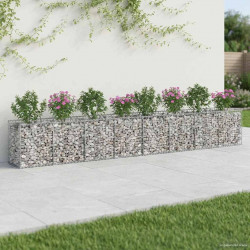 Podniesione łóżko gabionowe 2 pcs Srebrny 400 x 50 x 60 cm