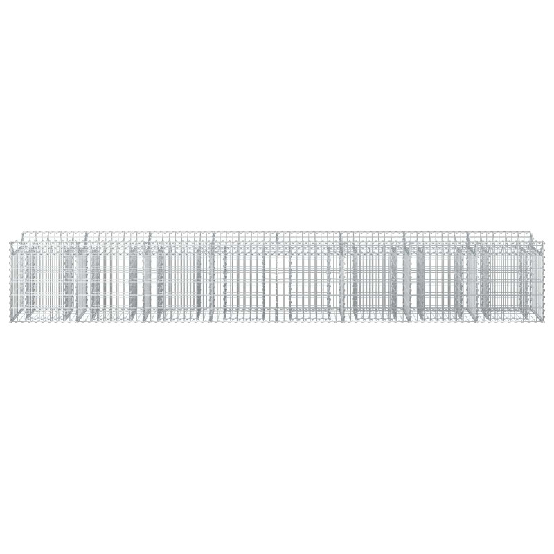 Podniesione łóżko gabionowe 2 pcs Srebrny 400 x 50 x 60 cm