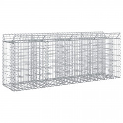 Podniesione łóżko gabionowe 2 pcs Srebrny 200 x 50 x 80 cm
