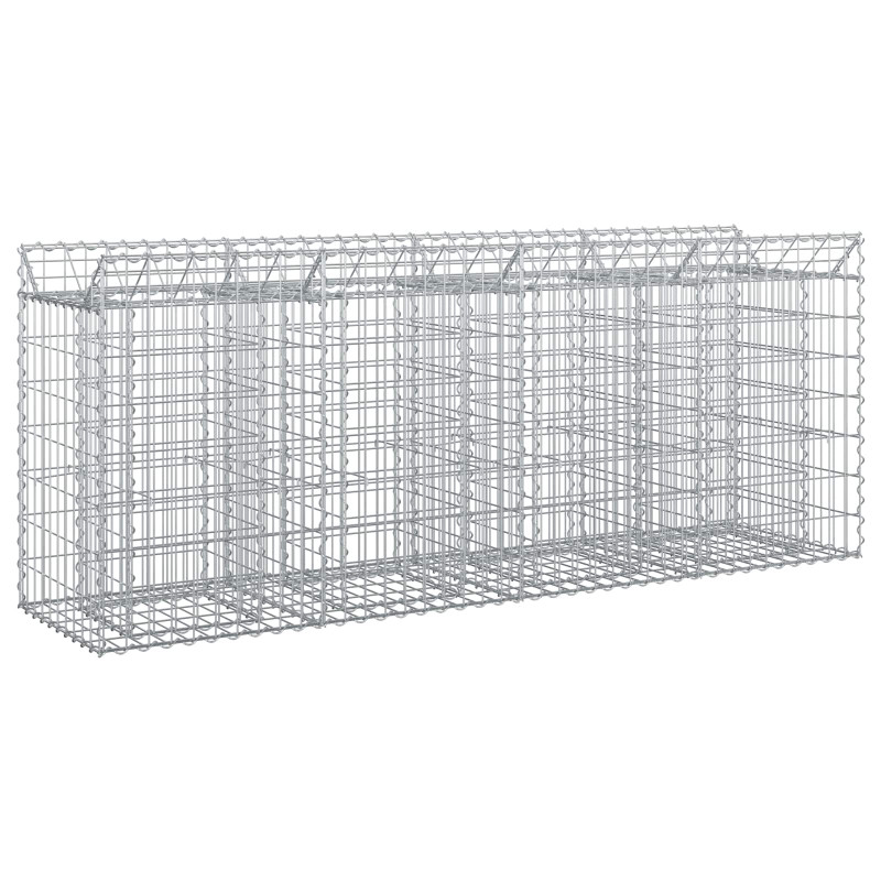 Podniesione łóżko gabionowe 2 pcs Srebrny 200 x 50 x 80 cm