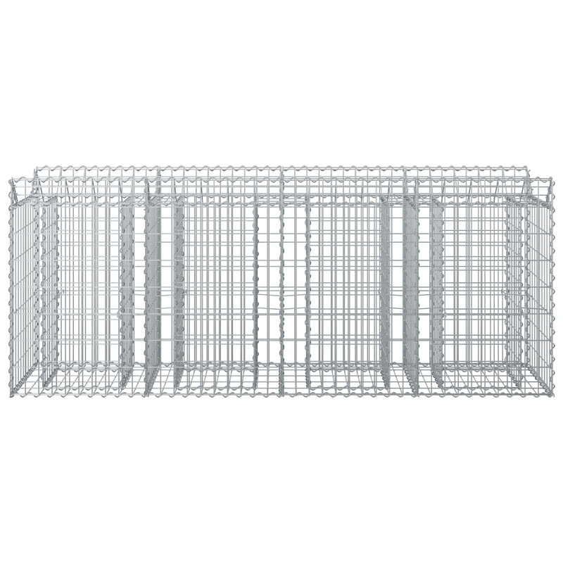 Podniesione łóżko gabionowe 2 pcs Srebrny 200 x 50 x 80 cm