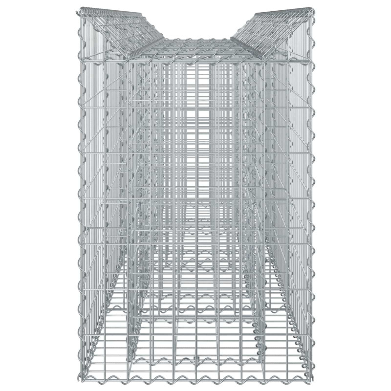 Podniesione łóżko gabionowe 2 pcs Srebrny 200 x 50 x 80 cm