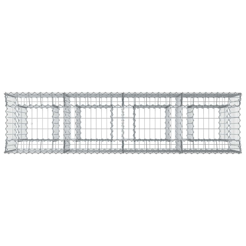 Podniesione łóżko gabionowe 2 pcs Srebrny 200 x 50 x 80 cm