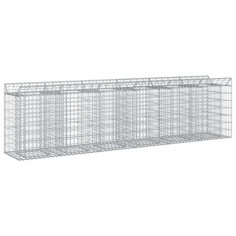 Podniesione łóżko gabionowe 2 pcs Srebrny 300 x 50 x 80 cm