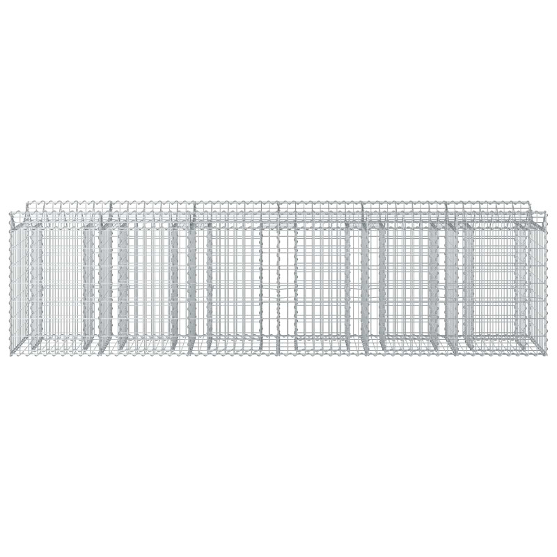 Podniesione łóżko gabionowe 2 pcs Srebrny 300 x 50 x 80 cm