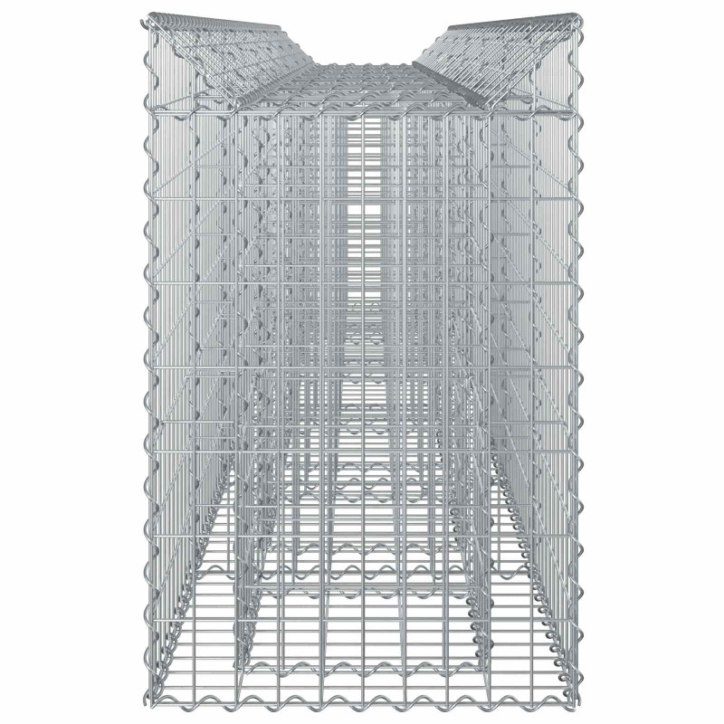 Podniesione łóżko gabionowe 2 pcs Srebrny 300 x 50 x 80 cm