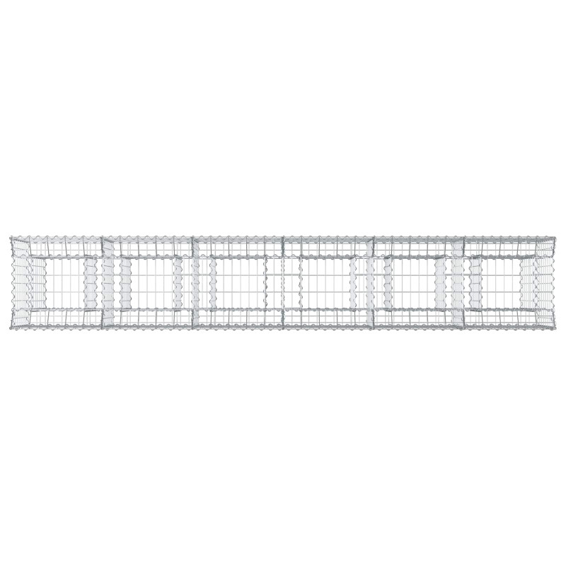 Podniesione łóżko gabionowe 2 pcs Srebrny 300 x 50 x 80 cm