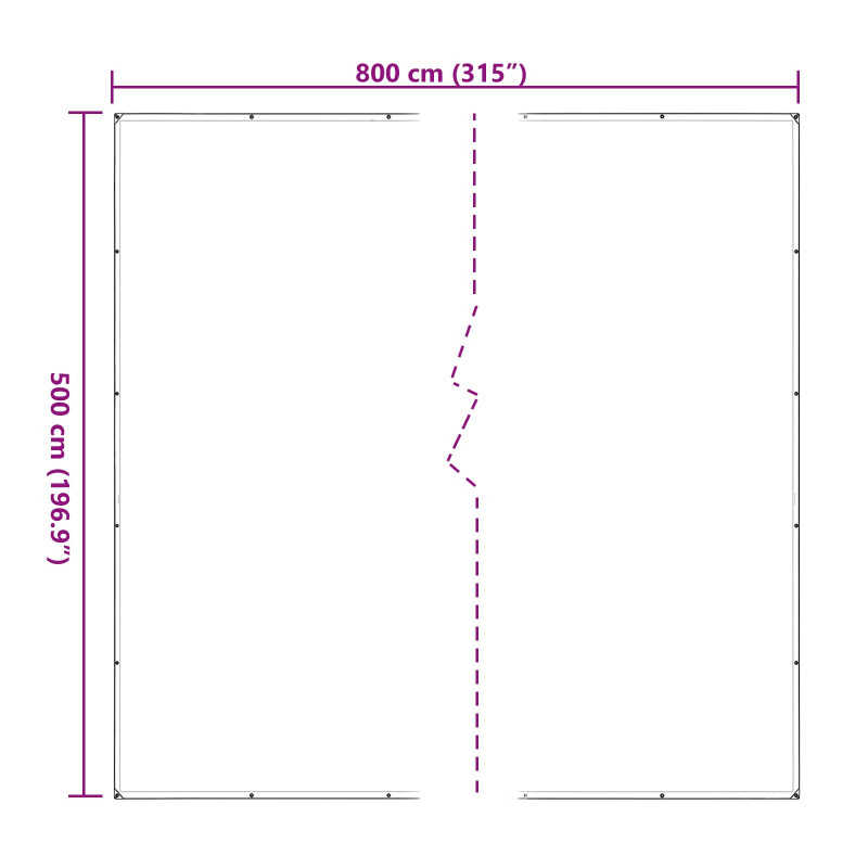 Plandeka z oczkami przezroczysty 5 x 8 m Polietylen