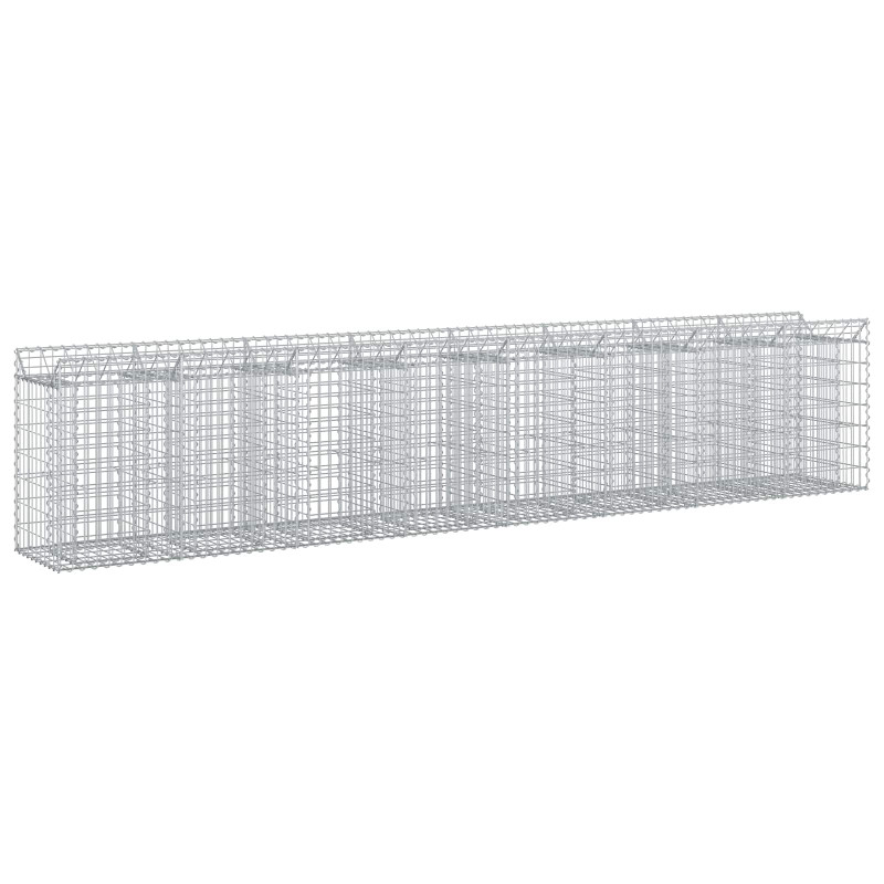 Podniesione łóżko gabionowe 3 pcs Srebrny 400 x 50 x 80 cm