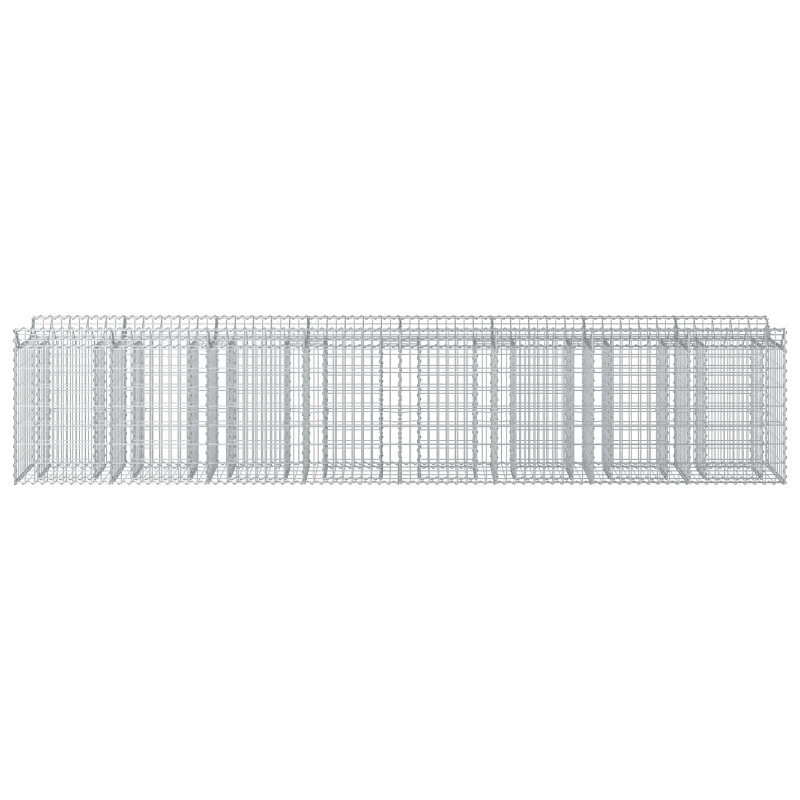 Podniesione łóżko gabionowe 3 pcs Srebrny 400 x 50 x 80 cm