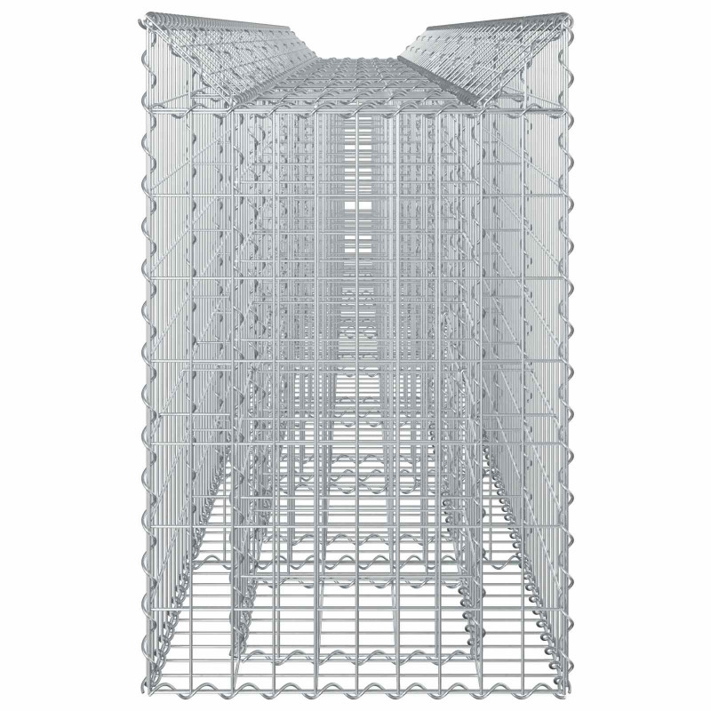 Podniesione łóżko gabionowe 3 pcs Srebrny 400 x 50 x 80 cm