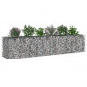 Podniesione łóżko gabionowe 2 pcs Srebrny 260 x 60 x 55 cm