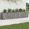 Podniesione łóżko gabionowe 2 pcs Srebrny 260 x 60 x 55 cm