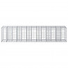 Podniesione łóżko gabionowe 2 pcs Srebrny 260 x 60 x 55 cm