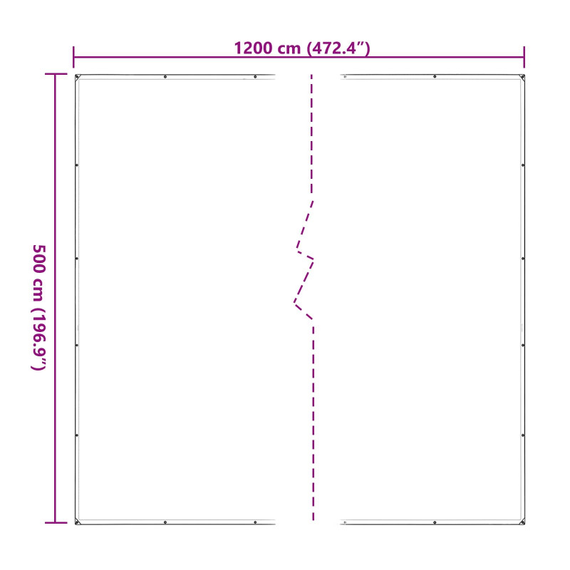 Plandeka z oczkami przezroczysty 5 x 12 m Polietylen