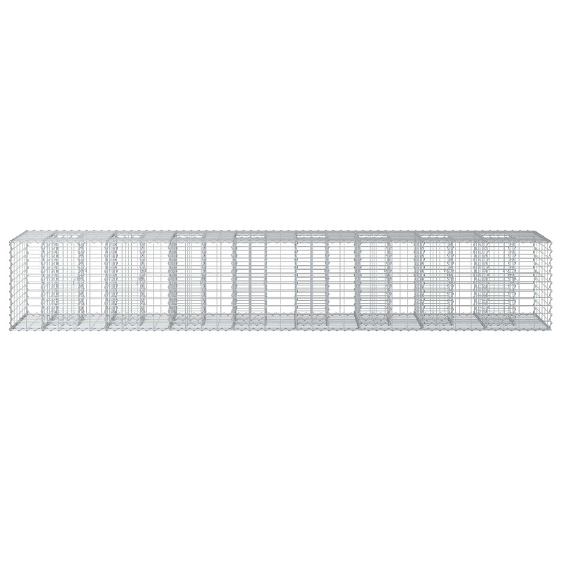 Podniesione łóżko gabionowe 2 pcs Srebrny 340 x 60 x 55 cm
