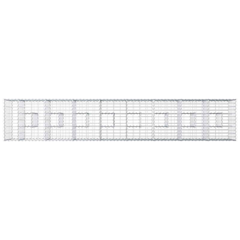 Podniesione łóżko gabionowe 2 pcs Srebrny 340 x 60 x 55 cm