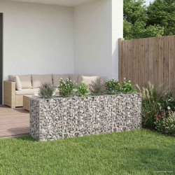 Podniesione łóżko gabionowe 2 pcs Srebrny 250 x 50 x 80 cm