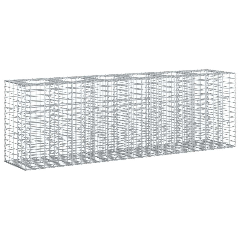 Podniesione łóżko gabionowe 2 pcs Srebrny 250 x 50 x 80 cm