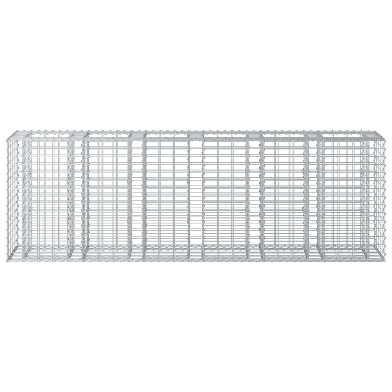 Podniesione łóżko gabionowe 2 pcs Srebrny 250 x 50 x 80 cm