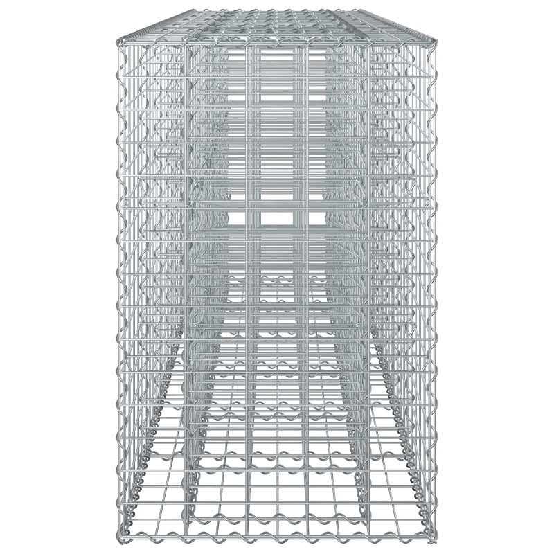 Podniesione łóżko gabionowe 2 pcs Srebrny 250 x 50 x 80 cm