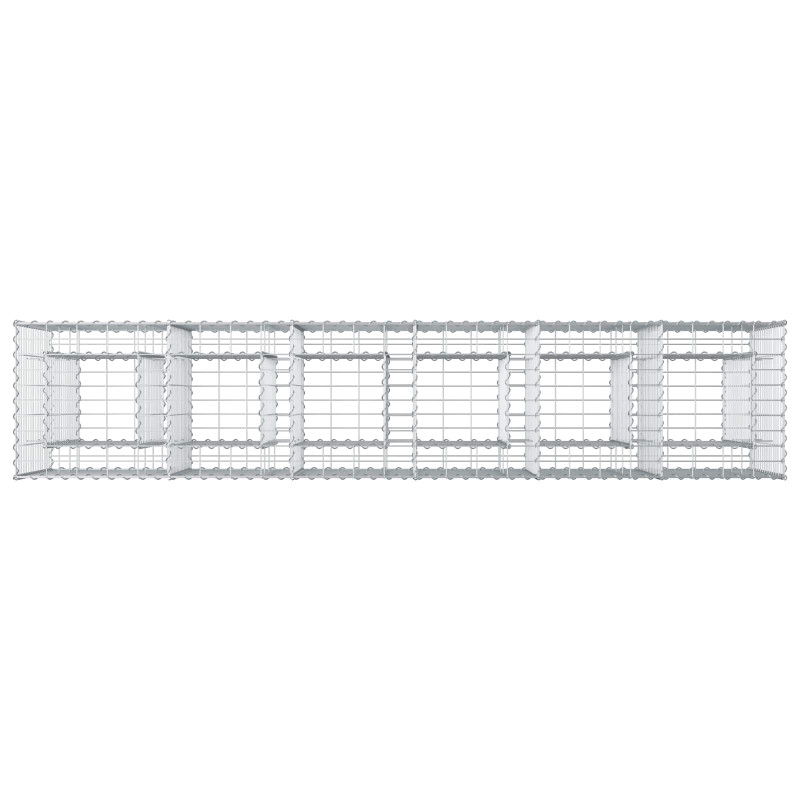 Podniesione łóżko gabionowe 2 pcs Srebrny 250 x 50 x 80 cm