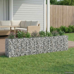 Podniesione łóżko gabionowe 2 pcs Srebrny 330 x 50 x 80 cm