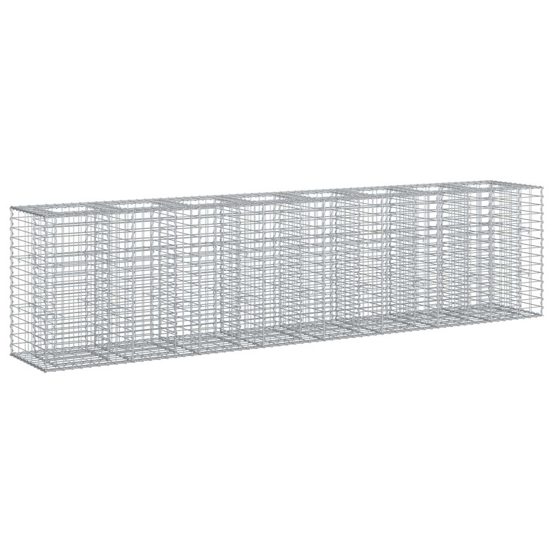 Podniesione łóżko gabionowe 2 pcs Srebrny 330 x 50 x 80 cm