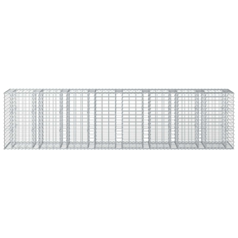 Podniesione łóżko gabionowe 2 pcs Srebrny 330 x 50 x 80 cm