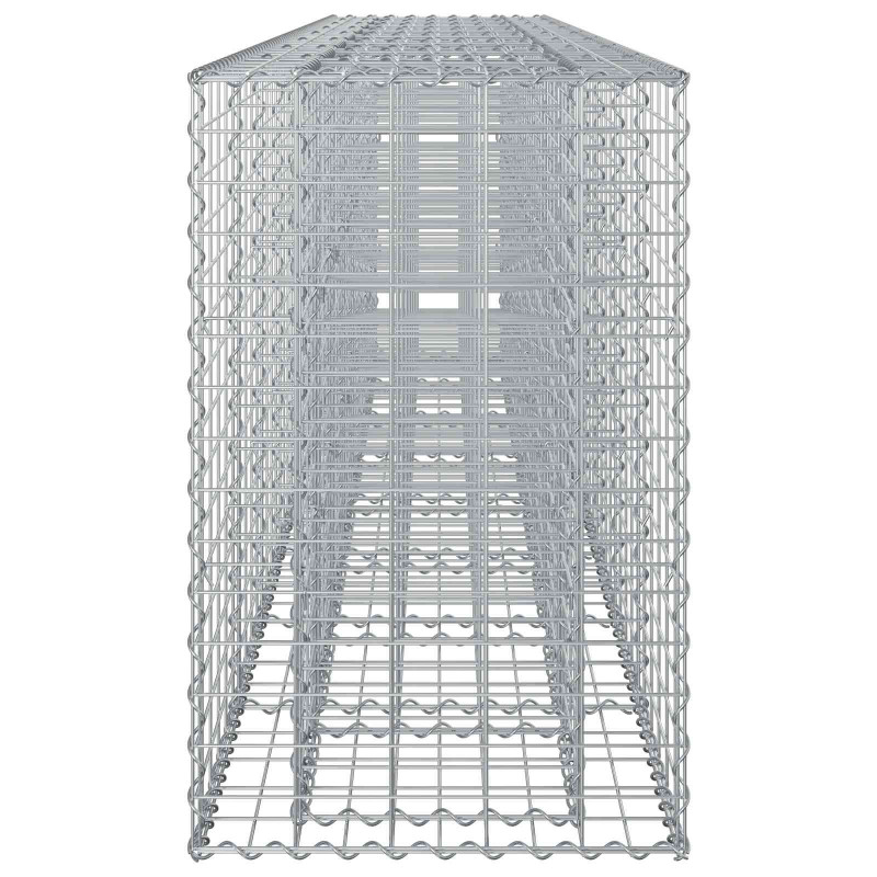 Podniesione łóżko gabionowe 2 pcs Srebrny 330 x 50 x 80 cm