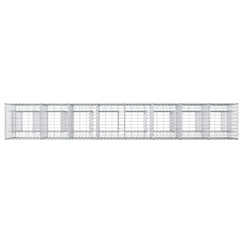 Podniesione łóżko gabionowe 2 pcs Srebrny 330 x 50 x 80 cm