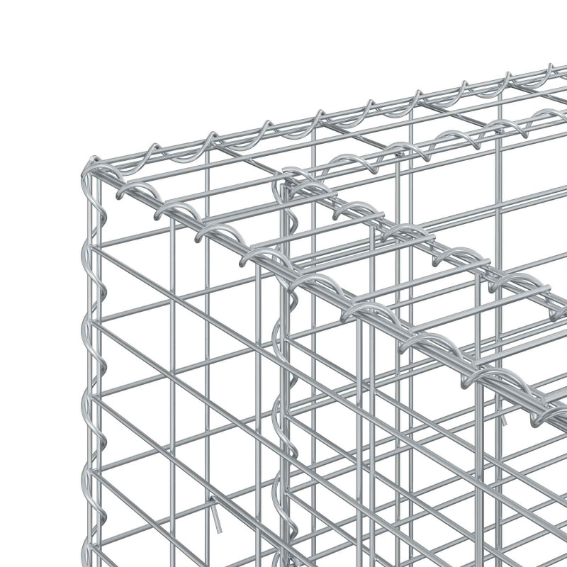 Podniesione łóżko gabionowe 2 pcs Srebrny 330 x 50 x 80 cm