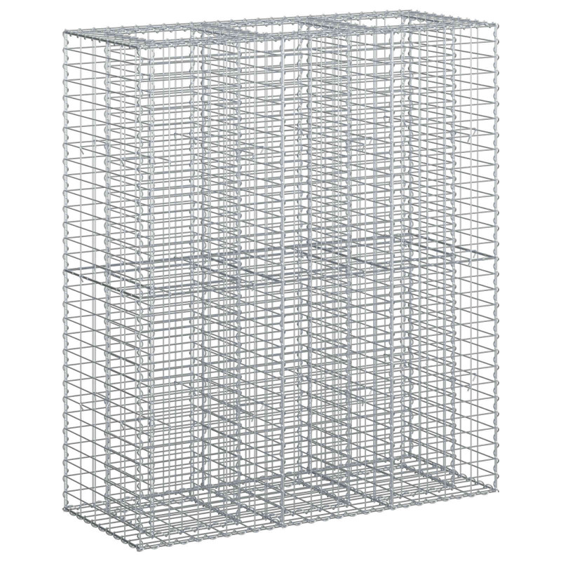 Podniesione łóżko gabionowe 2 pcs Srebrny 130 x 50 x 150 cm