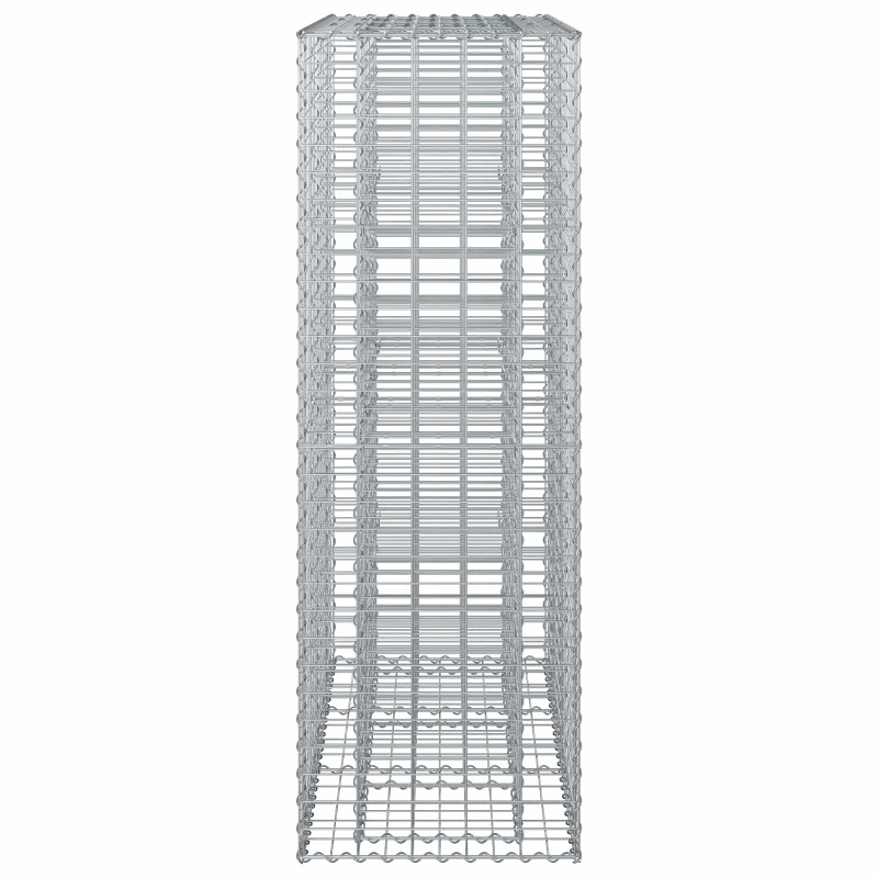 Podniesione łóżko gabionowe 2 pcs Srebrny 130 x 50 x 150 cm
