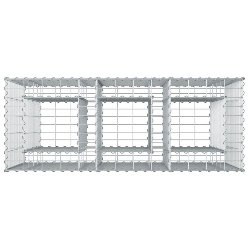 Podniesione łóżko gabionowe 2 pcs Srebrny 130 x 50 x 150 cm