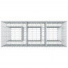 Podniesione łóżko gabionowe 2 pcs Srebrny 130 x 50 x 150 cm