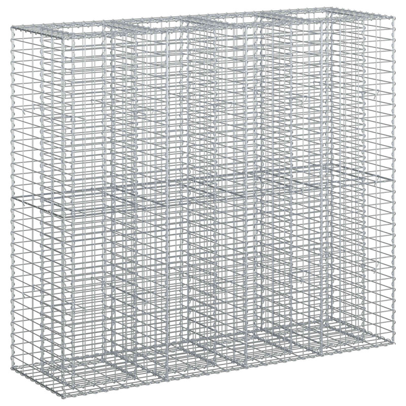 Podniesione łóżko gabionowe 2 pcs Srebrny 170 x 50 x 150 cm