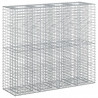 Podniesione łóżko gabionowe 2 pcs Srebrny 170 x 50 x 150 cm