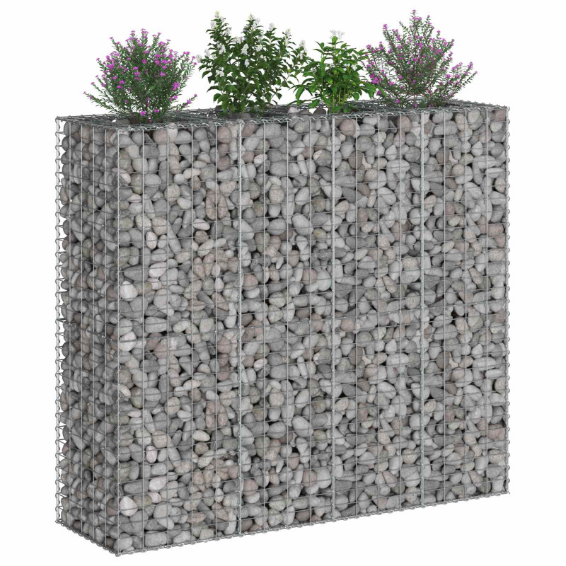 Podniesione łóżko gabionowe 2 pcs Srebrny 170 x 50 x 150 cm
