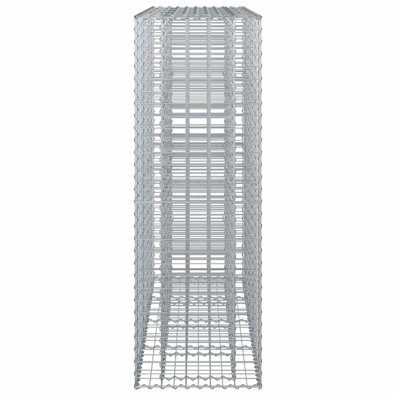Podniesione łóżko gabionowe 2 pcs Srebrny 170 x 50 x 150 cm